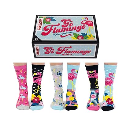 United Oddsocks Go Flamingo Socken für Damen, Größe 37-42 EU / 3–8 UK