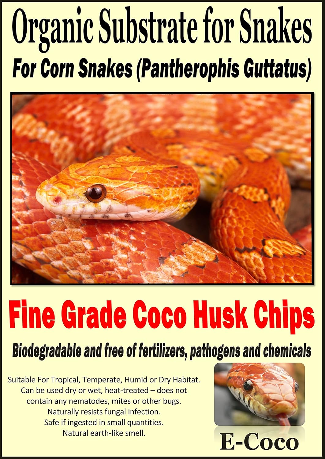 Corn Snake Bedding Substrate for Corn Snakes (PANTHEROPHIS GUTTATUS