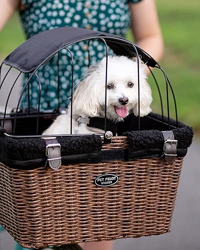 Travelin K9 Pet-Pilot MAX Wicker Bike Basket for Dogs/Cats