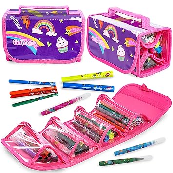 Girlzone Gifts For Girls Fruit Scented Stationery Set Fun Pencil Case Including 38 Fruit Scented Marker Pens Great Birthday Present Gift For Girls Age 5 6 7 8 9 10 11 12 Years Old Amazon In Toys Games