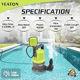 VEATON 400W Submersible Water Pump 11000 L/H Auto Float Switch 8m Lift view 3