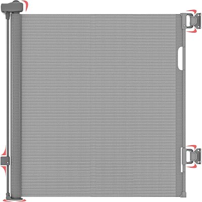 Dikots Grey Retractable Stair Gate 140 cm Wide 86 cm High Baby Pet
