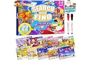 Baobrava Search and Find Game Books - Preschool Learning Activities for Kids Age 3-8, Travel Games for or Road Trip Car Airplane, Educational Seek Activity Birthday Gifts for Boys and Girls
