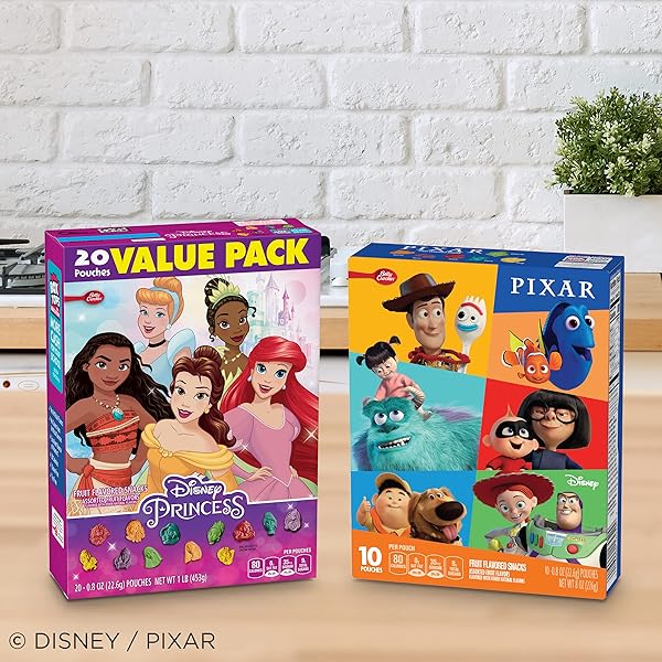 DISNEY PIXAR FRUIT FLAVORED SNACKS, GUMMY TREAT POUCHES, 10 CT