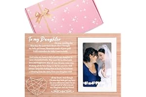 SIOIAL Bride Keepsake Frame for Daughter From Mother-to My Daughter on Your Wedding Day-Wedding Gift for Bride from Mom-Bridal Shower Gift-I'm So Very Proud of Who You Are-Photo Frame Picture Frame Gift