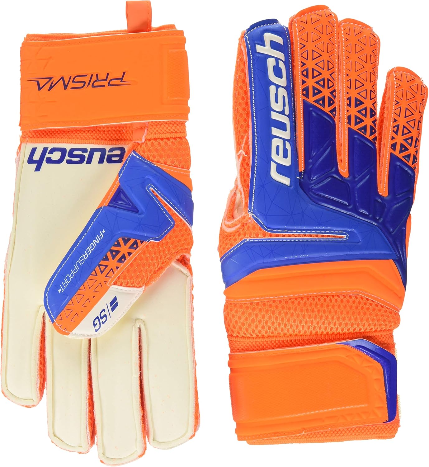 adidas Men Prisma SG Finger Support Goalkeeper Gloves Men’s Goalkeeper Gloves Orange/ Blue, 11