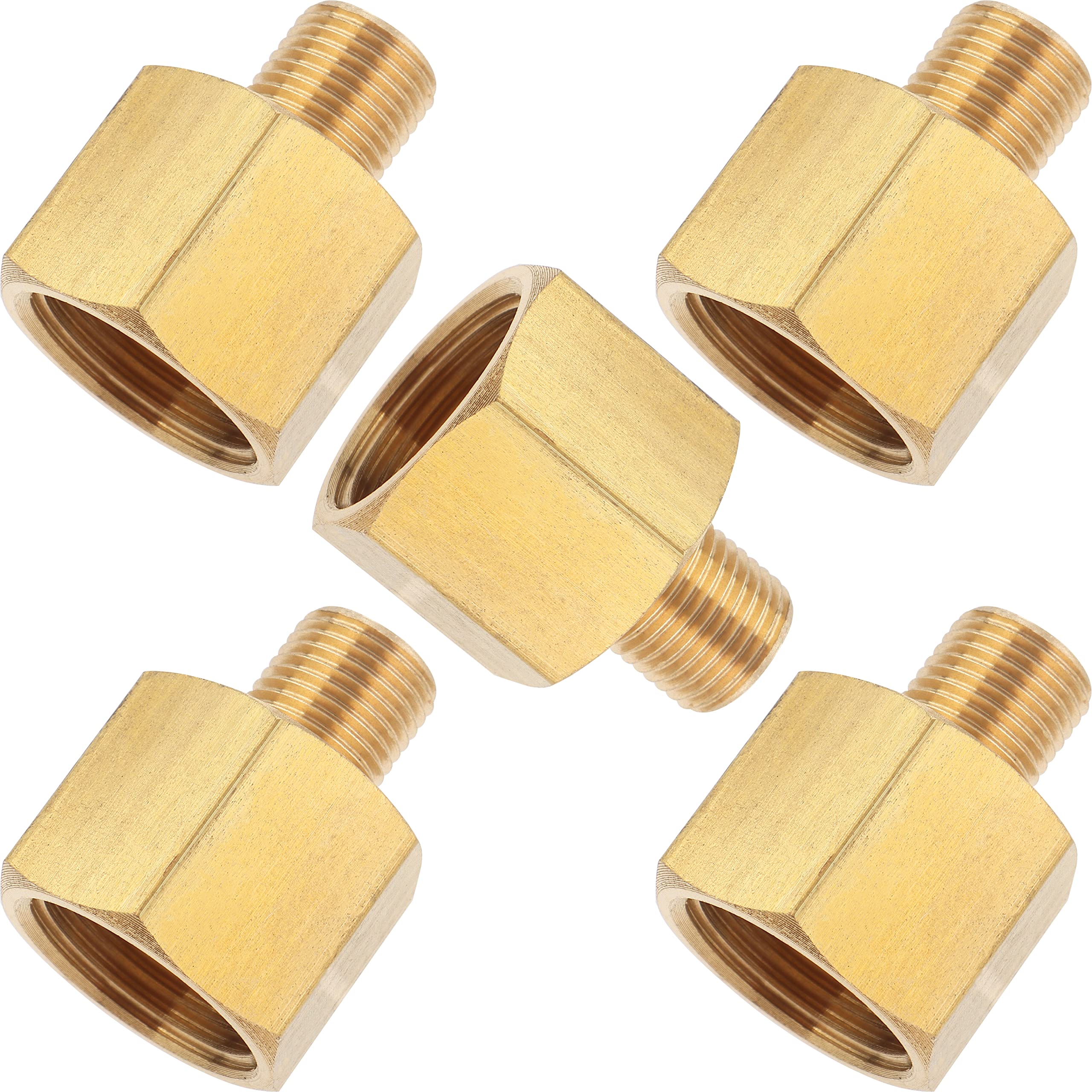 LTWFITTING Brass Pipe 3/8-Inch Female BSPP x 1/8-Inch Male BSPT Adapter Fuel Gas Air (Pack of 5)