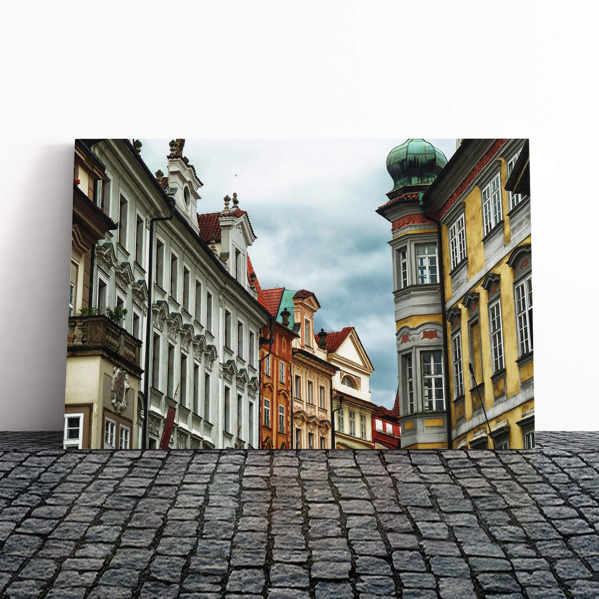 Architecture Prague Landscape Czech Republic (2) Canvas Print | Gallery Wrapped 30mm Frame Wall Art | 20x14 inches | Ready to Hang | Modern Landscape Picture | Living Room Bedroom Lounge Office