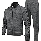 JIASCVGA Men's 2 Pieces Athletic Tracksuit Full-Zip Workout Sweatsuit with Active Jackets and Pants