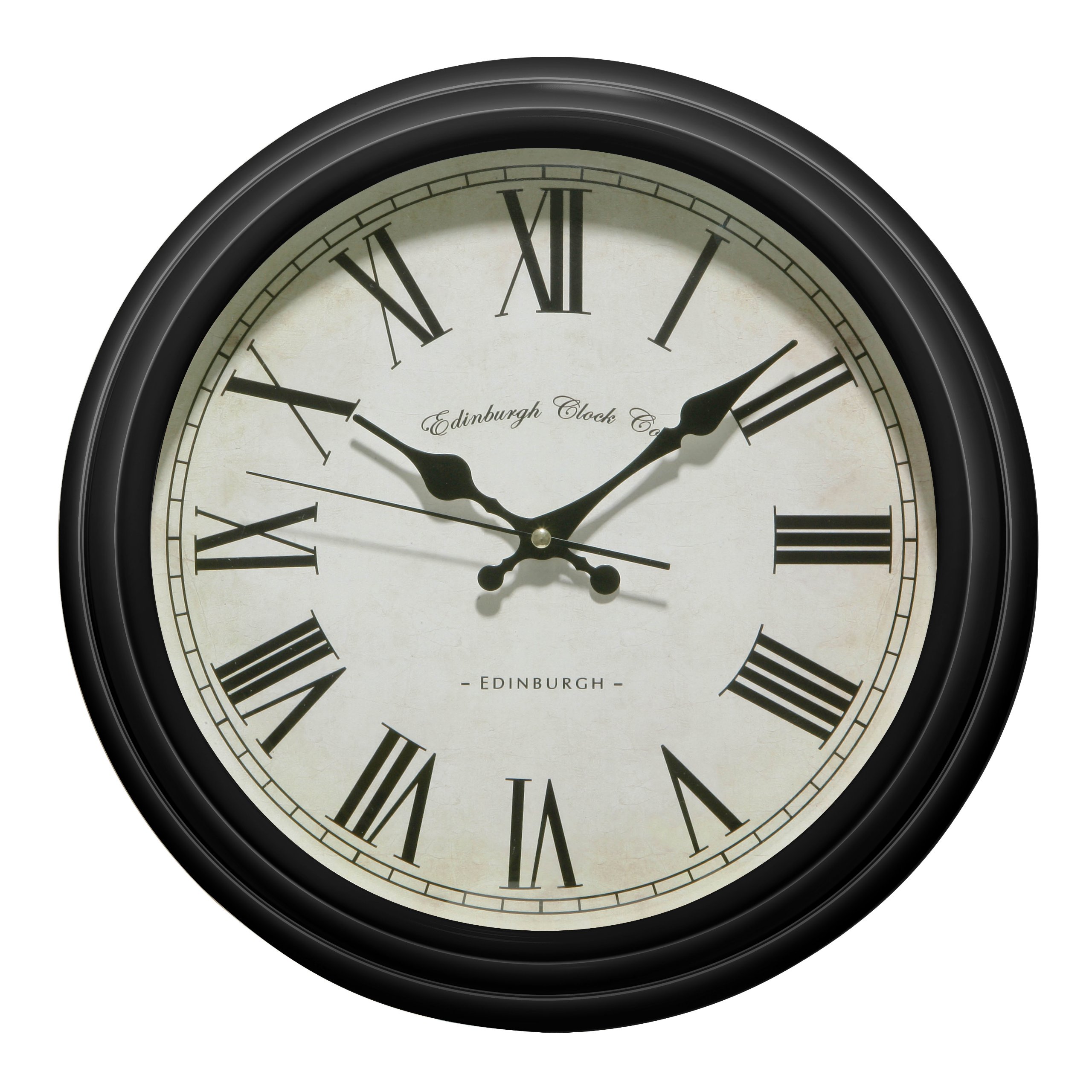 Premier Housewares Wall Clocks Clocks For Kitchen Living Room Office Clock Wall Clock Kitchen Wall Clock Living Room 33.5 Cm X 33.5 Cm X 8 Cm, Black