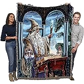 Pure Country Weavers Wizard's Emissary Dragon Blanket by Ed Beard Jr - Gift Fantasy Tapestry Throw Woven from Cotton - Made in The USA (72x54)