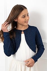 BOLEROSE Girls Long Sleeve Sparkle Cardigan