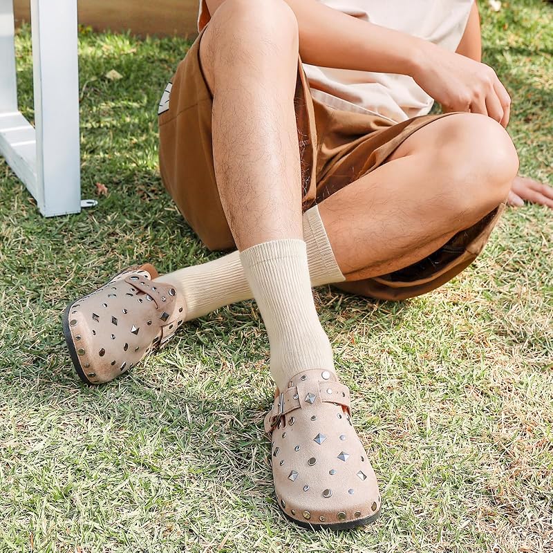 Sabot Femme Mules et Sabots Homme Confortables Unisexe Sabots en Daim