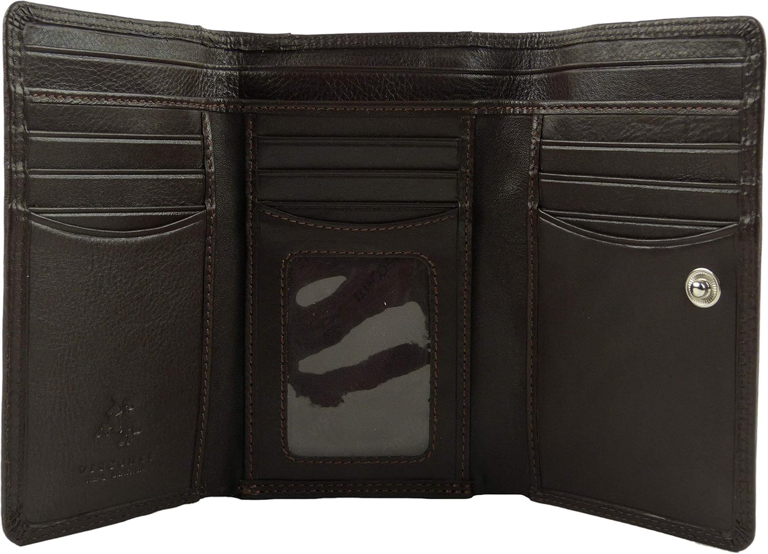 Ladies Leather Medium Flap Over Purse/Wallet by Visconti Heritage Gift Boxed (Chocolate) - Image 4