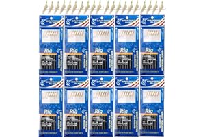 SHADDOCK FISHING Fishing Bait Rigs Saltwater, 10Packs Surf Fishing Rigs with Fish Skin Feather Fishing Hooks Swivels Glow Beads Rigs Sea Bass Rigs Fishing Bait Lures