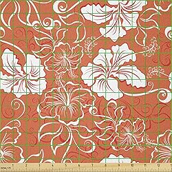 Ambesonne Orange Fabric by The Yard, Hawaiian