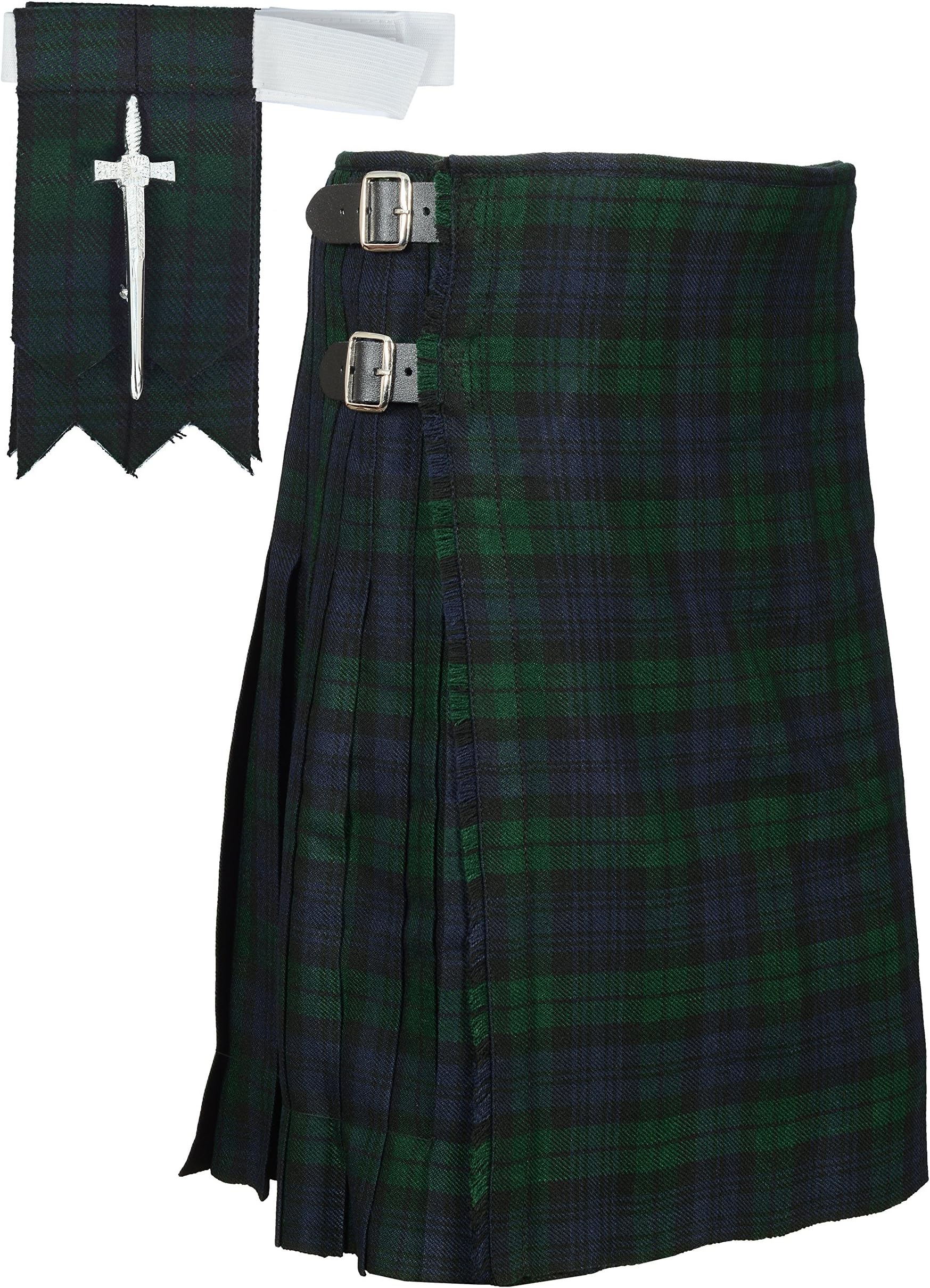 Scottish DesignerScottish Black Watch Tartan Kilt FREE Flashes & Kilt Pin