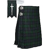 Scottish Black Watch Tartan Kilt FREE Flashes & Kilt Pin