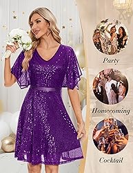 Wedtrend Women's Sequin Dress Tulle Sparkly Night