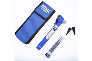 Pakcan Compact Pocket Size Fiber Optic Medical Diagnostic Ear Otoscope with Light (Blue)