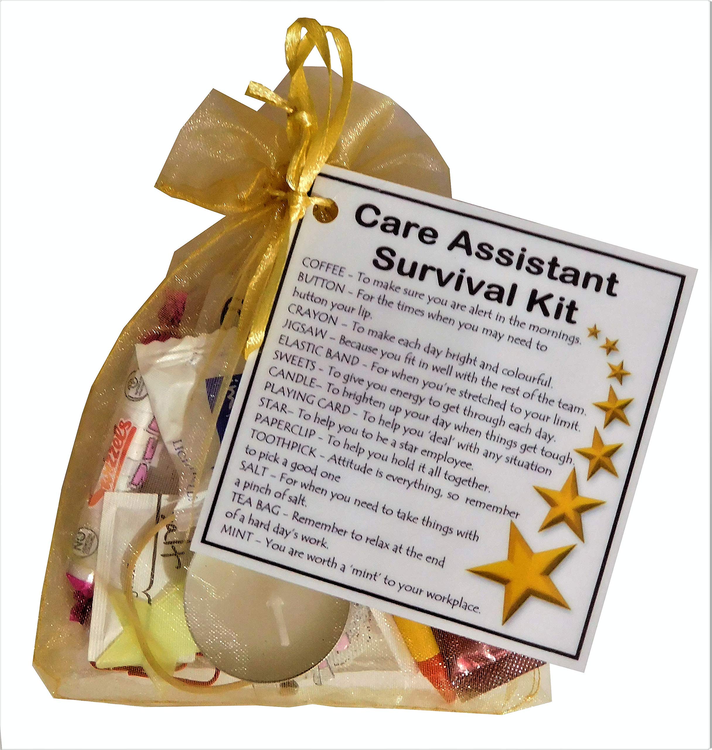 SMILE GIFTS UK Care Assistant Survival Kit Gift (New job, Carer gift, Secret santa Care Assistant Gift)
