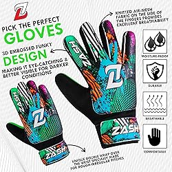 ZASH Soccer Goalie Gloves for Kids, Youth & Adult