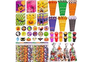 HUYAMAP 168 PCS Halloween Party Favors for Kids 24 Pack Halloween Stationery Set for Boys Girls Party Supplies School Classroom Rewards Prizes, Bluk Halloween Toys for Trick or Treat Gifts Goodie Bag Fillers