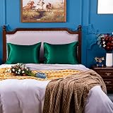 NTBAY Silk Satin Pillowcases 2 Pack 50x75 cm Dark Green Envelope Closure view 6