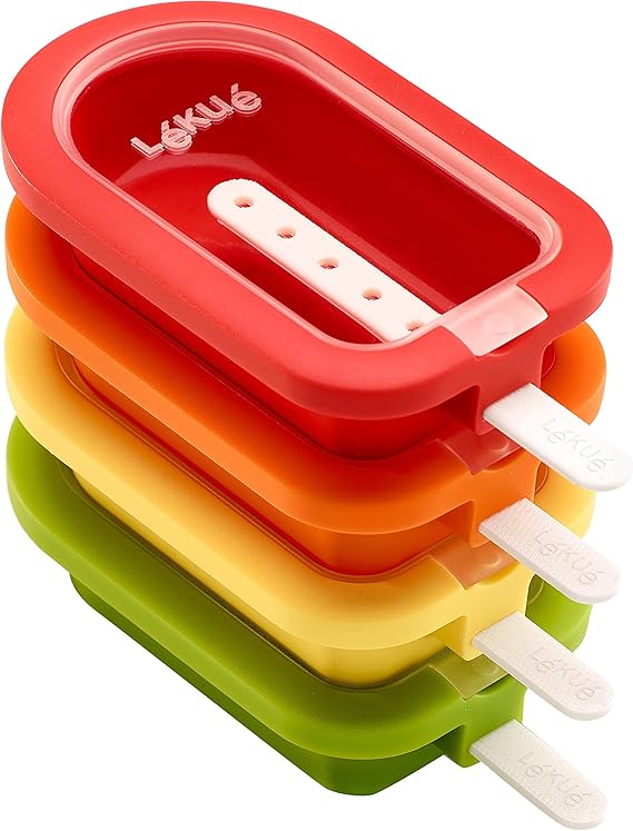 Lékué Ice Lolly Moulds Stackable, Mini, 4 Pieces, Silicone, Multi