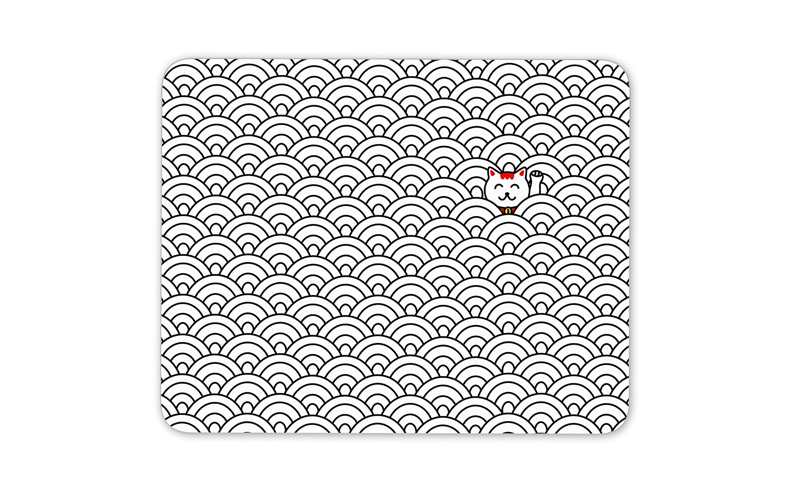 Destination Vinyl Ltd Cute Japanese Lucky Cat Mouse Mat Pad - Japan Tokyo Cats Computer #13269