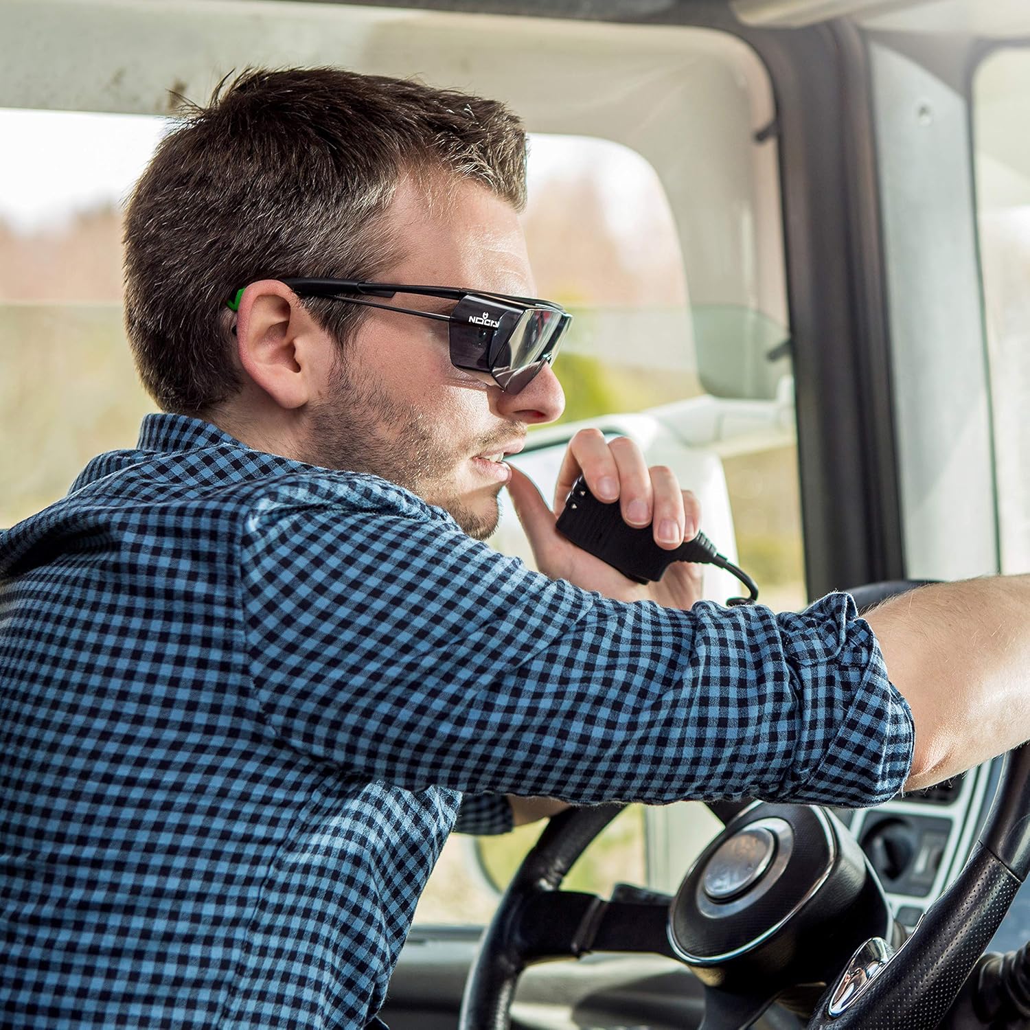 NoCry Tinted Over-Spec Safety Glasses - with Anti-Scratch Wraparound Lenses, Adjustable Arms, and UV400 Protection, Grey & Green Frames. ANSI Z87.1 & OSHA Certified: Clothing