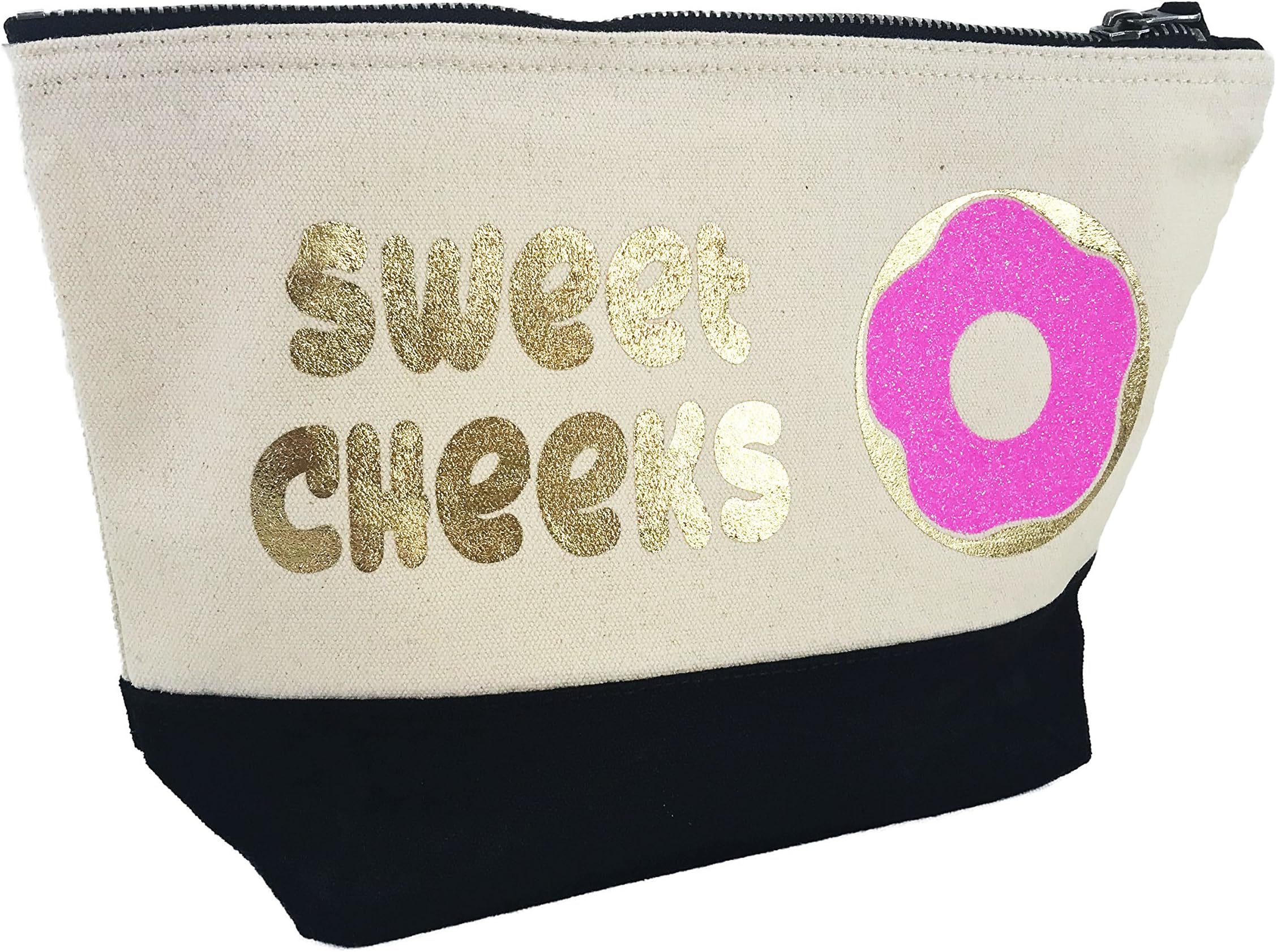 Doughnut Sweet Cheeks Make up Bag - Cosmetic Bags - A Medium Stripe Beauty Bag - Accessory Name Gift W544M