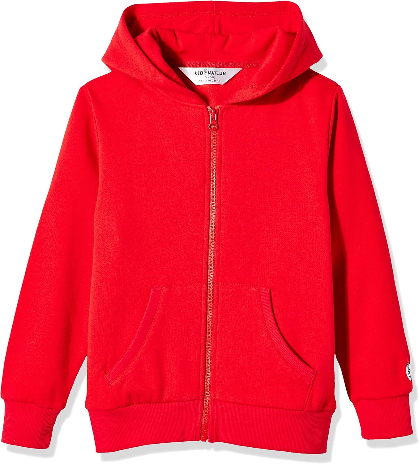 Kid Nation Kids Soft Brushed Fleece Zip-Up Hooded Sweatshirt Hoodie for Boys or Girls 4-12 Years: Clothing