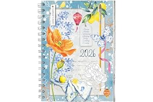 Daphne's Diary Daily Planner Journal 2026 | Everyday Agenda with Creative Designs, Fold-Out Montly Overviews, Shopping Lists | Decorative Weekly Planner Scrapbook full of art paper and art supplies