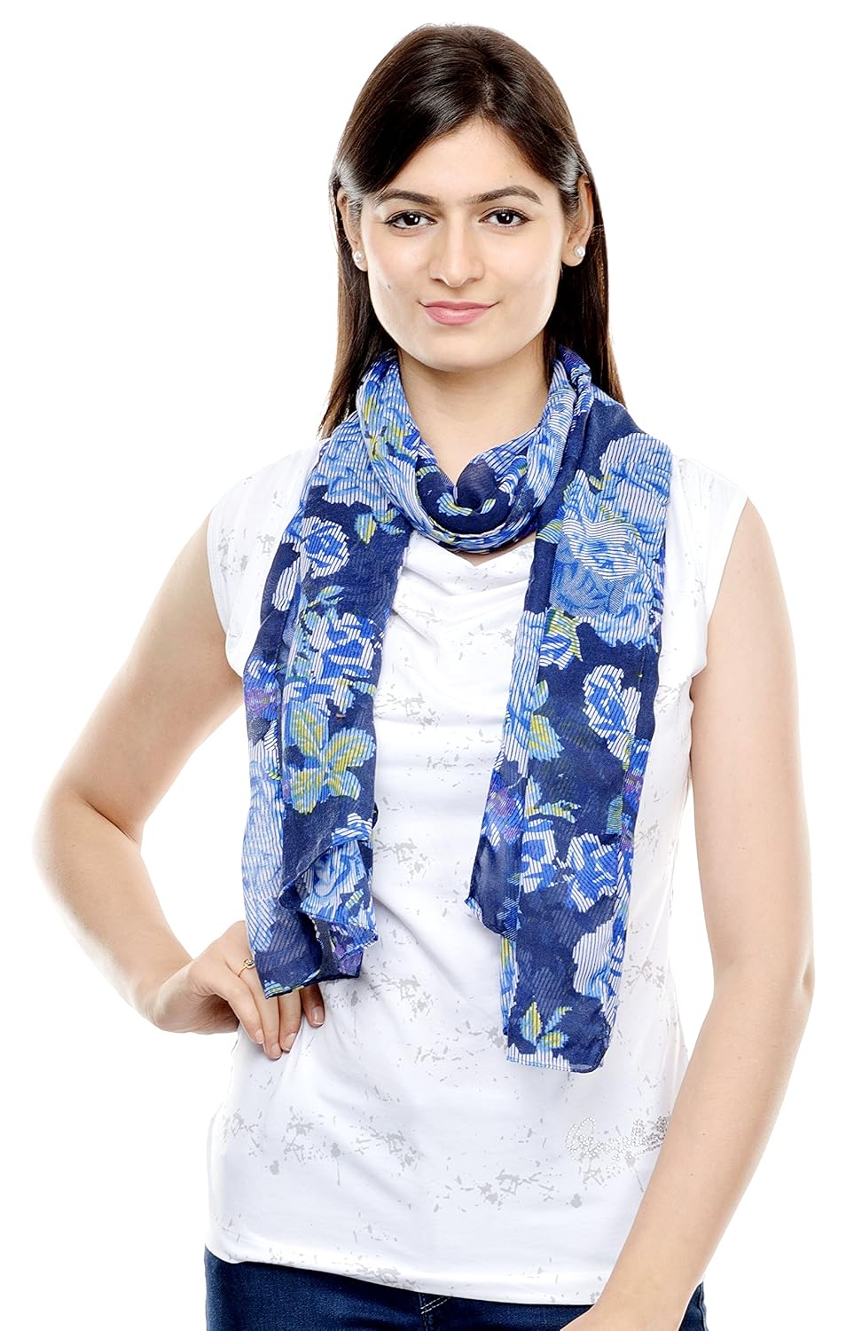 scarves (weavers villa poly cotton soft summer scarf) (wv66)