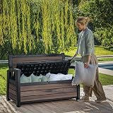 Keter Signature Outdoor Storage Bench 227L DecoCoat Wood-Look Resin view 3