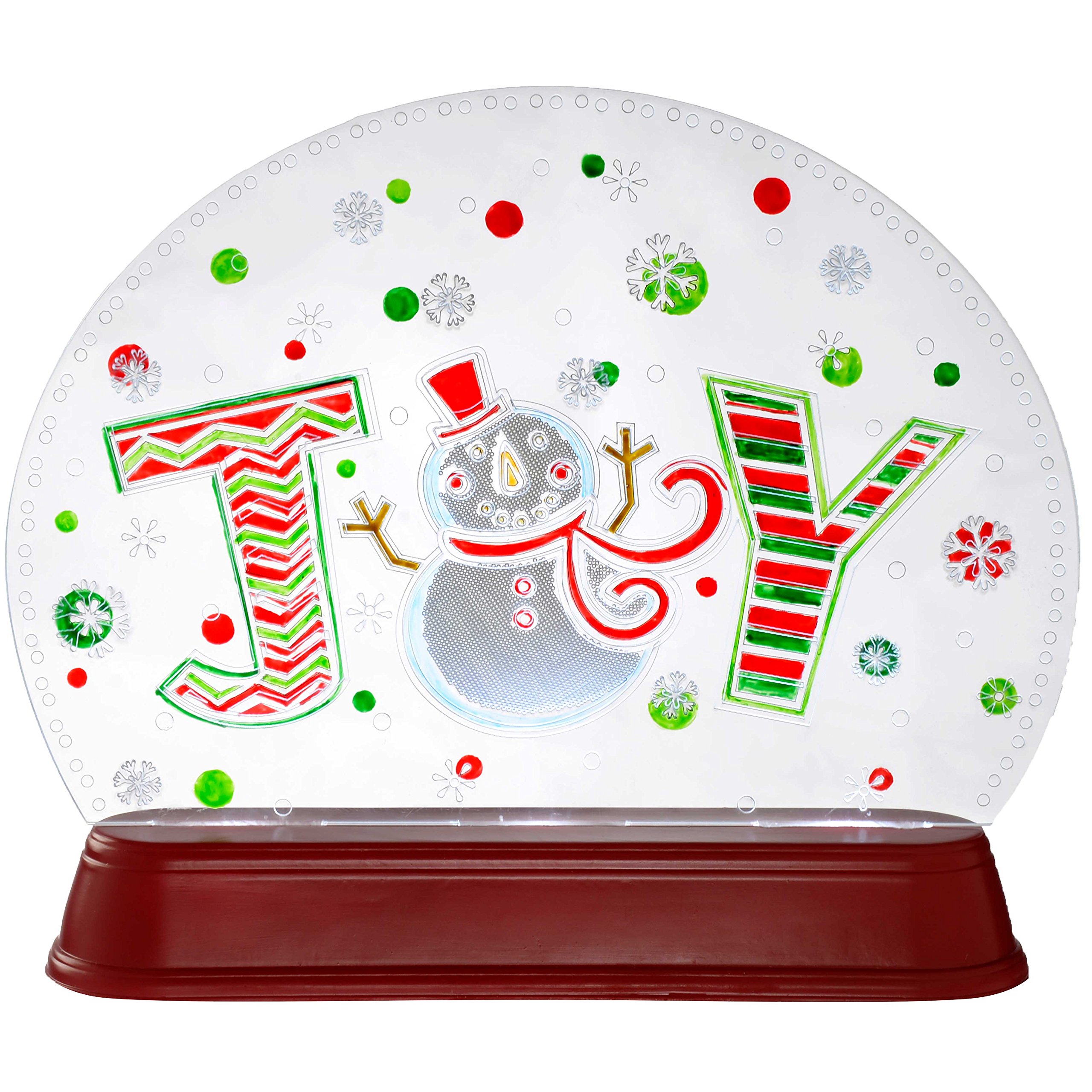 WeRChristmas Pre-Lit LED Flashing Joy Light Christmas Decoration, 25 cm - Multi-Colour