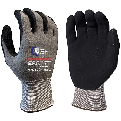 Quest Cut Resistant Work Gloves - Safety Work Gloves with GRAPHENE Material- 12 Pairs