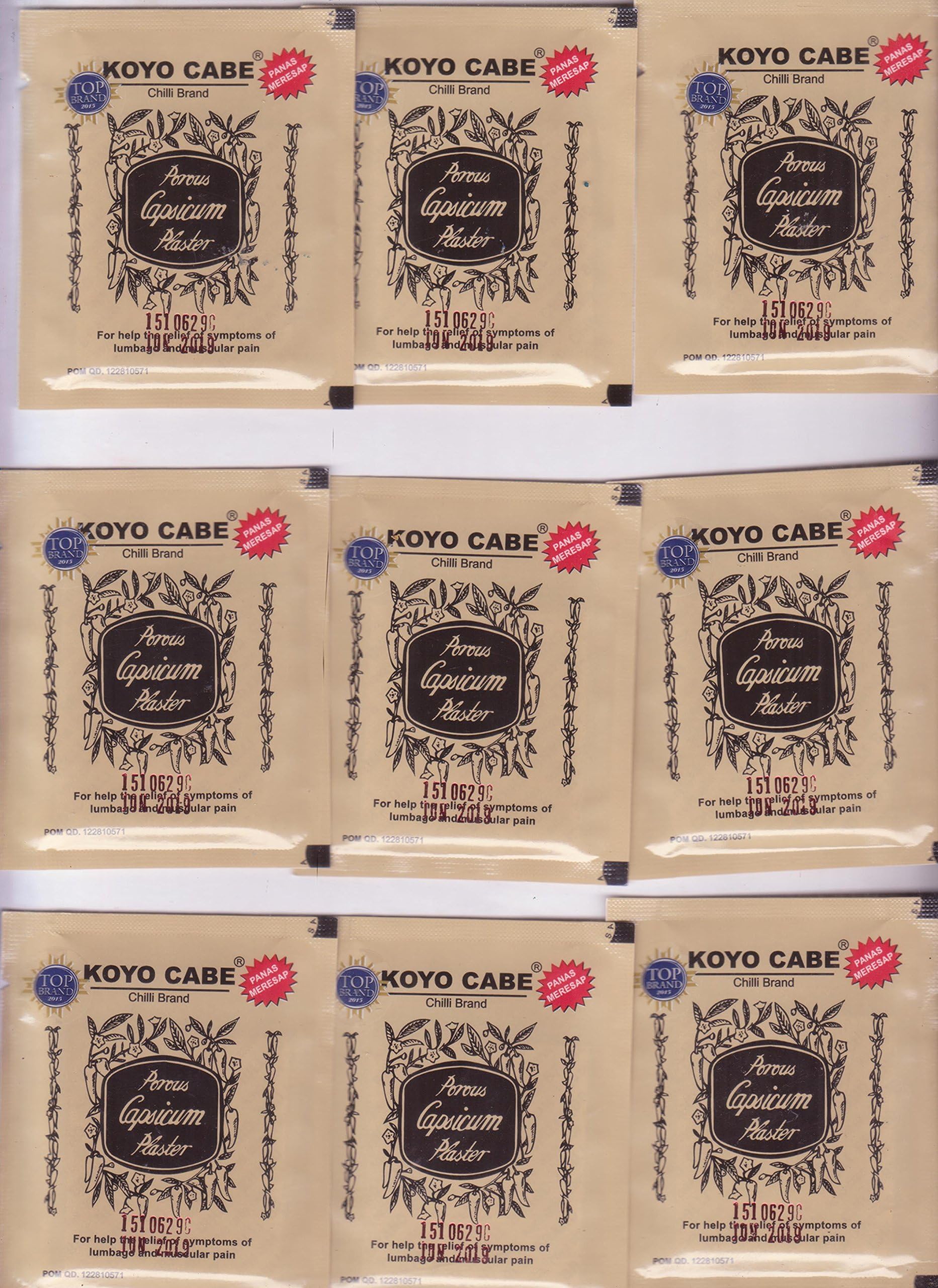 Koyo Cabe Chilli Brand Porous Capsicum Plaster, 9 Packs