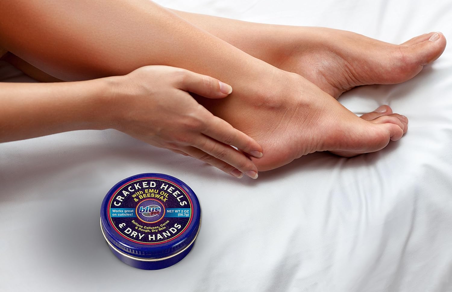 BLUE GOO Cracked Heels & Dry Hands Skin Softener for Dry Feet, Hands, Hydrating and Smoothing, Moisturizer, Dryness Relief, 2 Ounce, Made with 100% Pure EMU Oil: Health & Personal Care