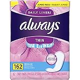 Always thin daily liners, unscented, wrapped, regular( Pack of 6)