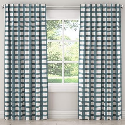 Amazon Com Misc 1 Piece Icy Blue Buffalo Plaid Curtain 120 Inch