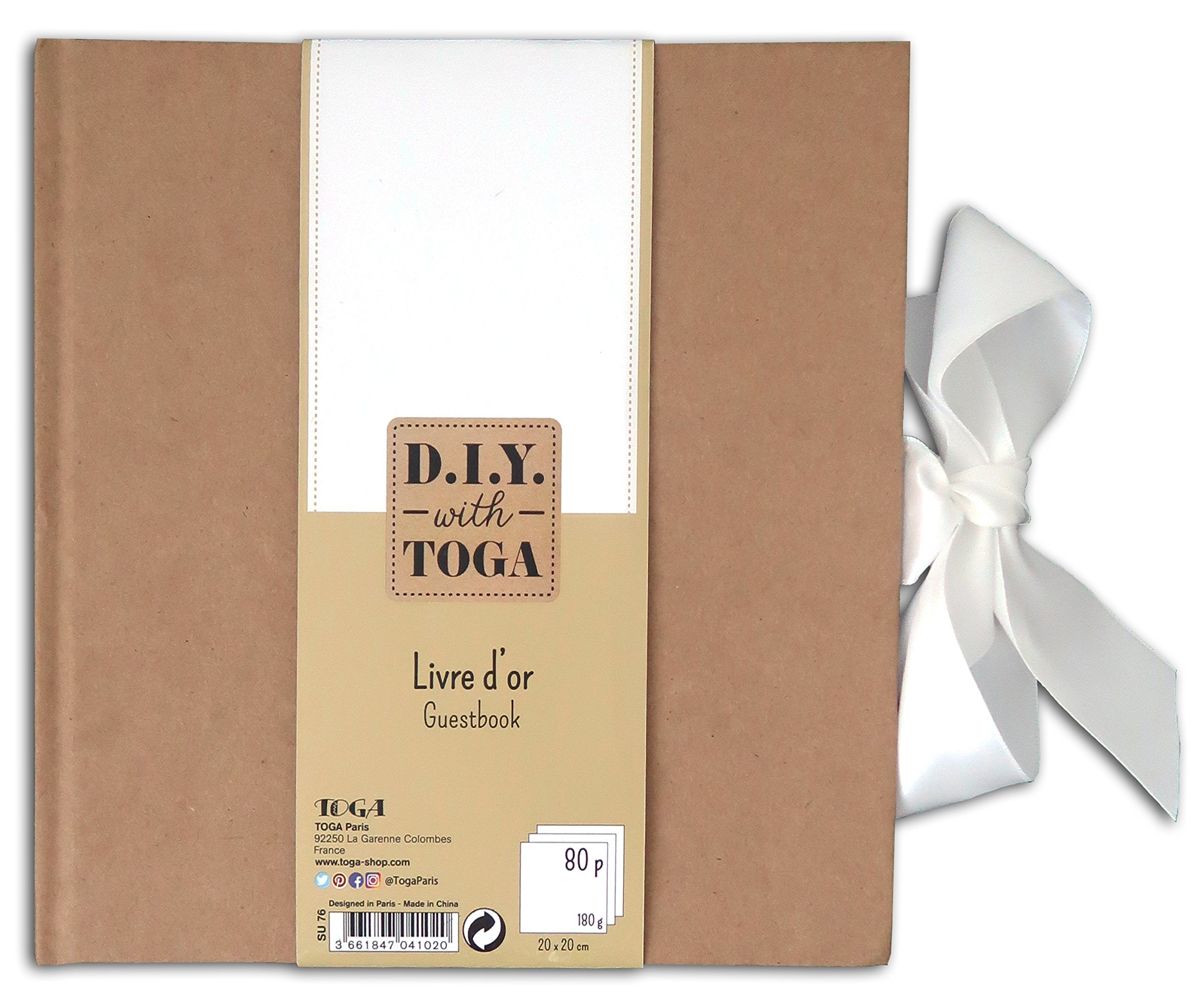 Toga Guestbook, Paper, White, carré-20 x 20 cm