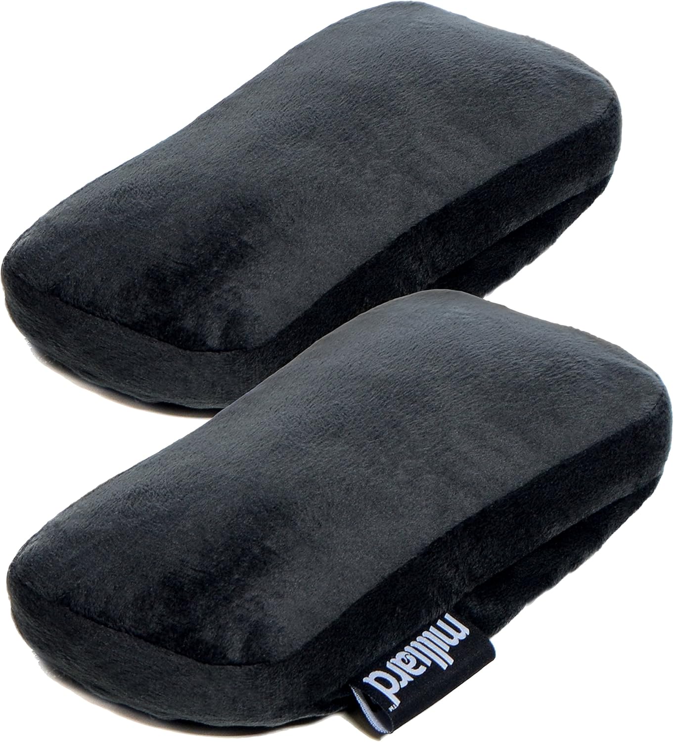 Milliard Ergonomic Office Chair Memory Foam Armrest Pad Comfy Gaming Chair Cushions for Elbow and Forearms with Removable Cover - 2 Pack High Density Foam - Black (9 x 4.25 x 1.50 in.): Furniture & Decor