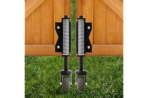 Lygoeege 2Packs Gate Wheel 2Inch, 90-180lbs Capacity, Spring-Loaded Absorbing Solid Rubber Tire for Wooden/Fence Gate, with Screws & Screwdriver (1Black Left+1Black Right)
