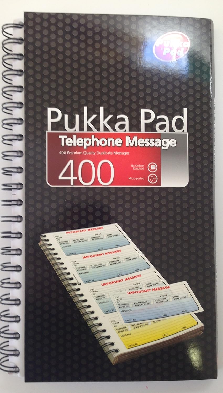 PACK OF 3 PUKKA PAD TELEPHONE MESSAGE BOOK. SPIRAL BOUND. 400 DUPLICATE MESSSAGES. MES11/2/400