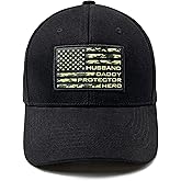 68LDROOTER Husband American Camo Flag Hat, Husband Hat Fathers Day Birthday Gifts for Husband from Wife, Anniversary Birthday Gifts for Husband, Husband Gifts