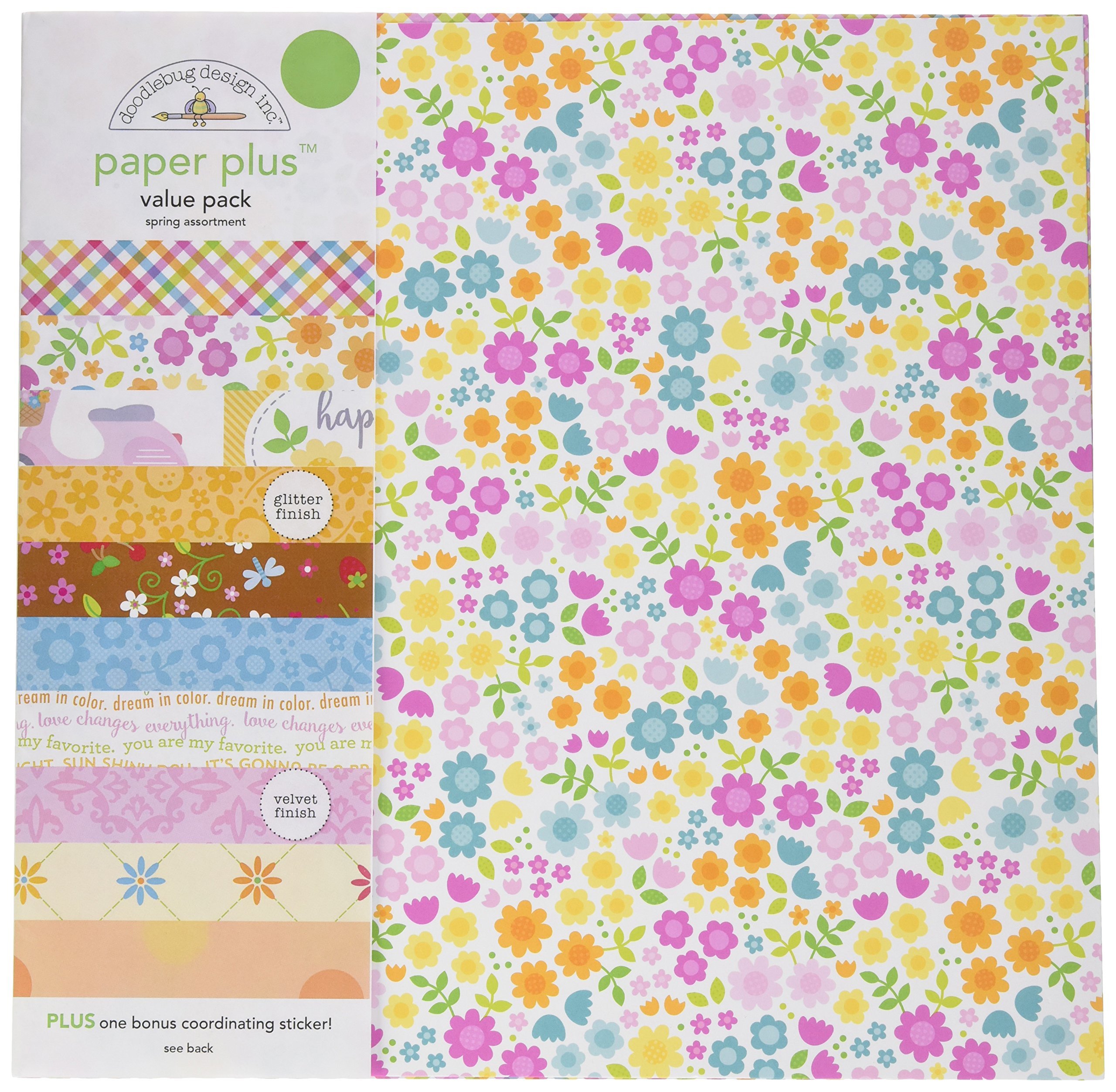 Doodlebug Paper Plus Value Pack 12-inch x 12-inch 1-Spring, Other, Multicoloured