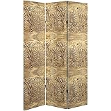 Red Lantern 6 ft. Tall Tranquil Ripples Canvas Room Divider, Baroque Flourish