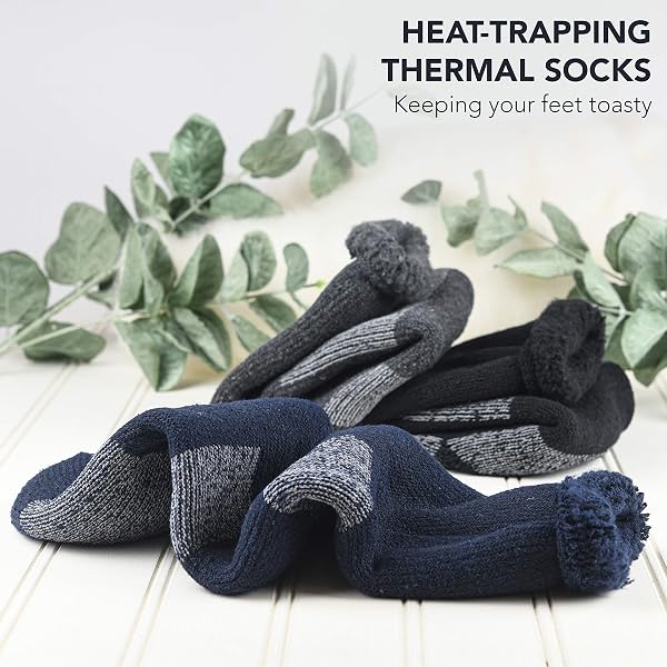 DEBRA WEITZNER THERMAL SOCKS FOR MEN WOMEN WARM SOCKS 4/6 PAIRS CREW WINTER THICK BOOT SOCKS